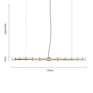 Ray Suspension Linéaire Moderne, Métal/Verre, Doré, Salon