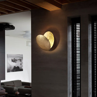 Virixen Applique Murale Ronde Scandinave. Métal. Rouge/Or/Bronze. Salon-Luire