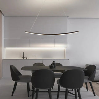 Arisha Suspension Linéaire Minimaliste, Aluminium/Gel de silice, Noir, Salon