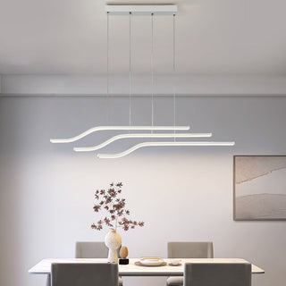 Arisha Lustre Linéaire Minimaliste, Metal/Gel de silice, Noir/Blanc, Chambre