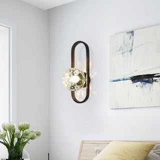 Valentina Applique Murale Globe Led Moderne, Métal, Or/Noir, Chambre