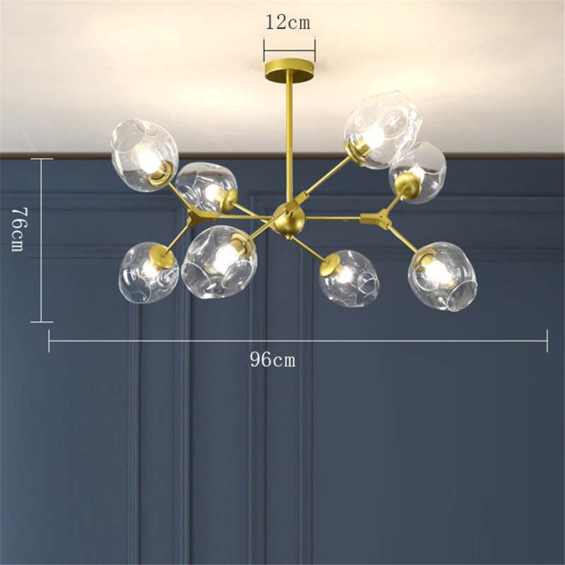 Valentina Suspension Multi Retro, Metal/Verre, Noir/Or, Chambre