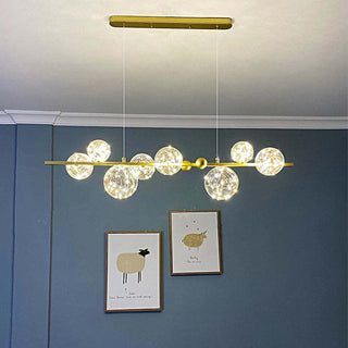 Valentina Suspension Boule Moderne, Métal/Verre, Doré/Noir, Salon