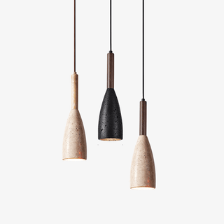 Travertine Teardrop Pendant Light-Neutral Decor