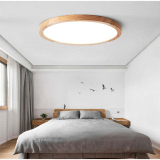 Velor Plafonnier Rond Moderne. Bois Salon-Luire