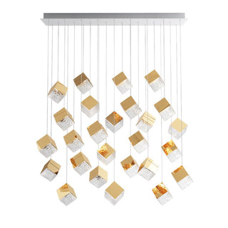 Cubic Luster Cascade Chandelier-Neutral Decor