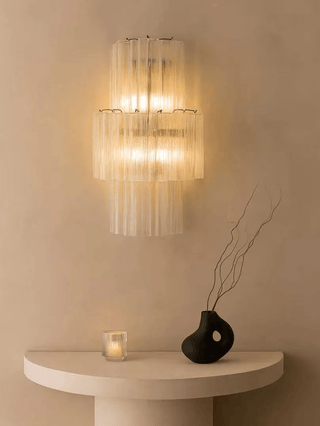 Glacier Tier Glass Wall Light-Neutral Decor