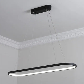 Arisha Suspension Ovale Moderne, Métal/Gel de Silice, Blanc/Noir/Or, Bar