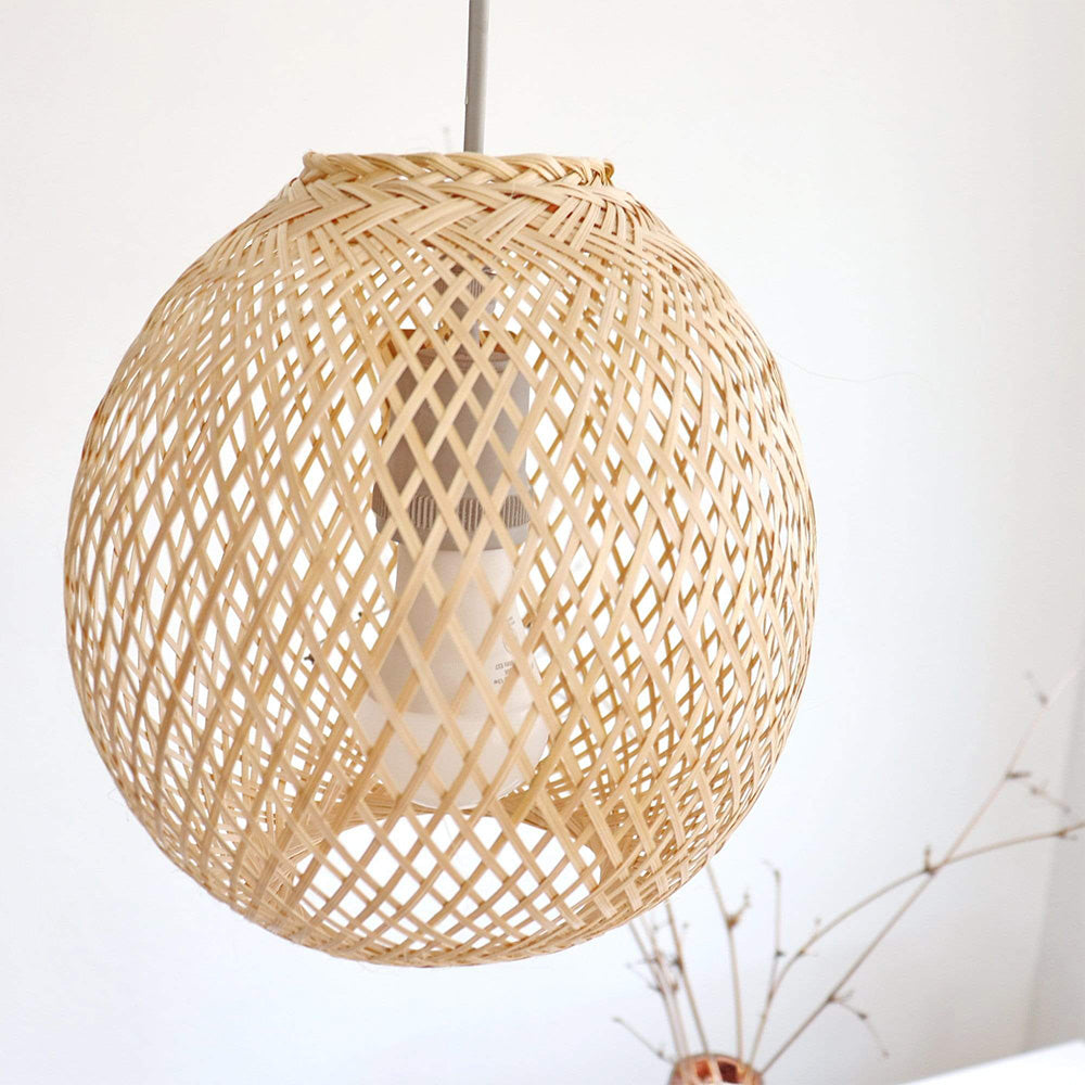 Ritta Suspension Ronde Créative Bambou Chambre à Coucher Salon