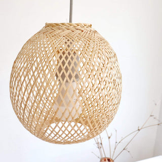 Ritta Suspension Ronde Créative Bambou Chambre à Coucher Salon