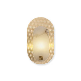 Perforated Oval Alabaster Wall Sconce-Neutral Decor