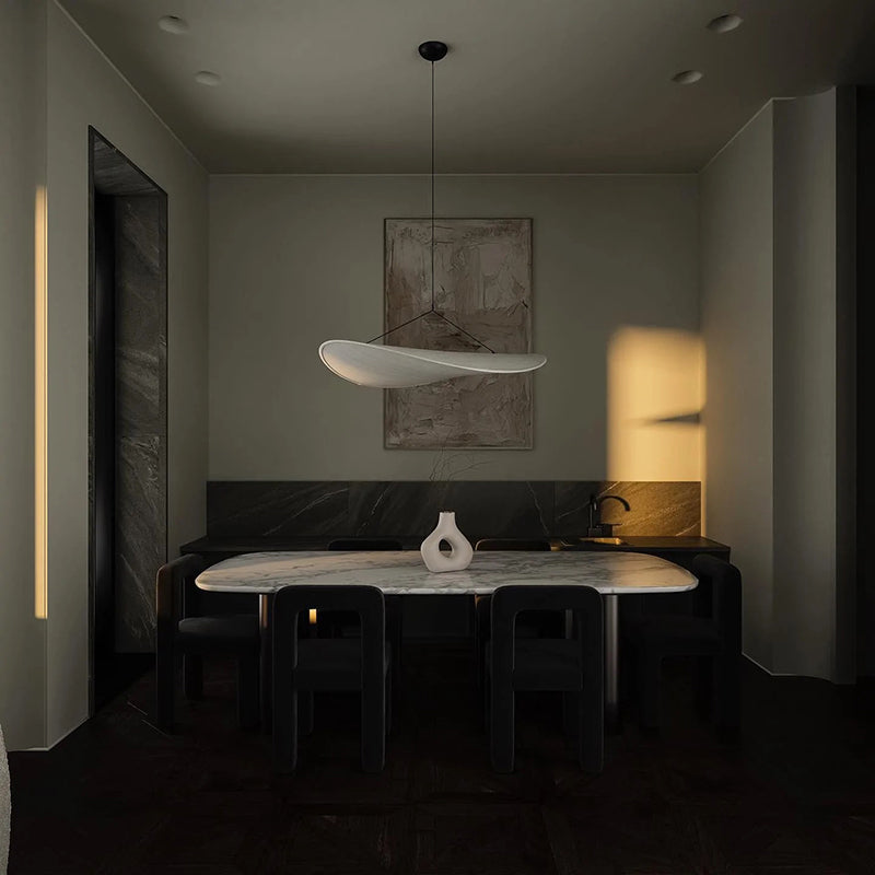 Evelor Suspension Géométrique Moderne Soie Blanc Salon-Cielum