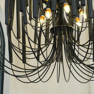 Ulshayra Lustre Postmoderne De Luxe En Bois Et Métal à Multiples Bras
