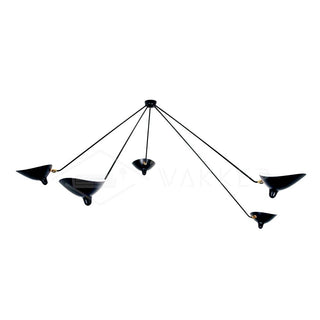 Solara Plafonnier Trois Bras Noir Sculptural-Luire