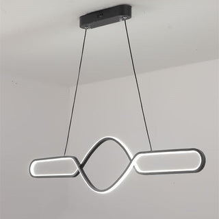 Arisha Suspension LED Linéaire, Métal/Gel de Silice, Noir/Or, Salle à Manger