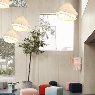 Ritta Suspension Nuage Moderne, Metal/Tissu, Blanc, Chambre à Coucher