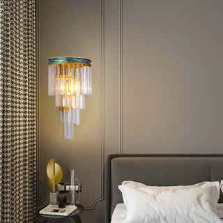 Ray Applique Murale Moderne/Nordique, Cristal Or, Chevet de Chambre/Hôtel