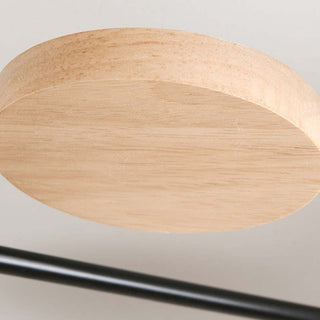 Arisha Plafonnier Rond Moderne, Métal/Bois, Blanc/Vert/Gris, Salon