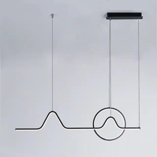 Arisha Suspension Linéaire Moderne Noir/Or Métal/Acrylique Salon