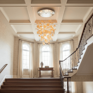 Multicolor Crystal Maple Leaf Chandelier-Neutral Decor