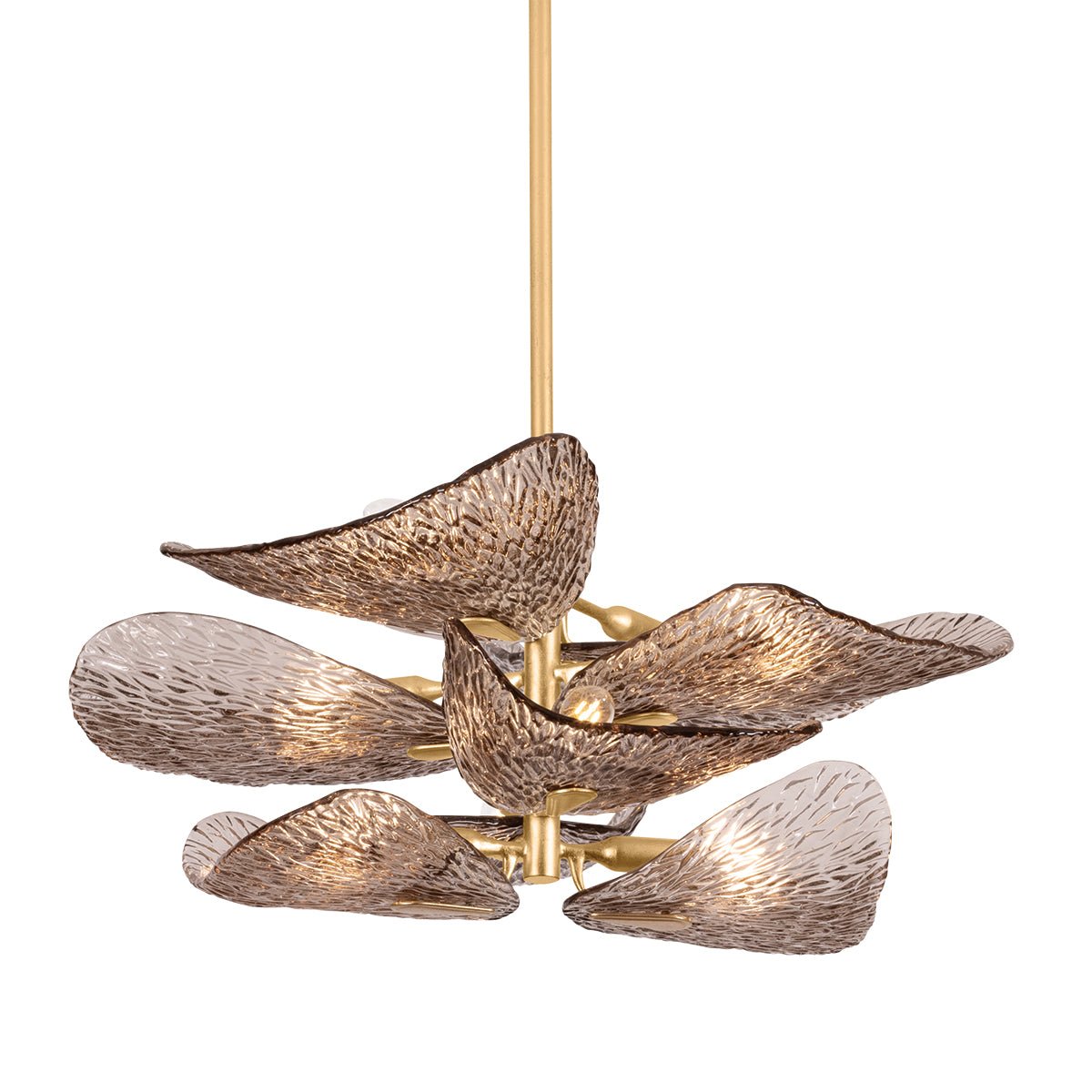 Lorane Lustre en Verre Pétale Superposé Bronze