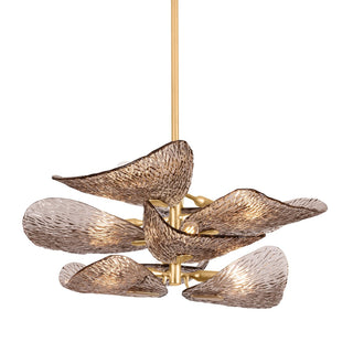 Aurora Lustre en Verre Pétale Superposé Bronze