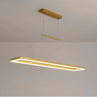 Ray Suspension Rectangulaire Contemporaine, Metal, Café/Or, Chambre