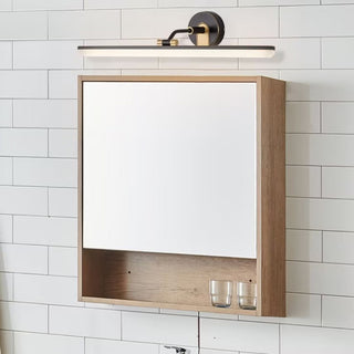 Arisha Applique Murale Linéaire Moderne, Métal/Acrylique, Noir/Laiton, Salle de Bain