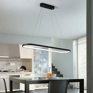 Arisha Suspension Ovale Moderne, Métal/Gel de Silice, Blanc/Noir/Or, Bar