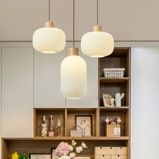 Muto Luminaires Suspension LED Moderne Bois/Verre Salon/Salle à manger