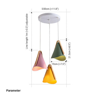 Valentina  Suspension 5 Couleurs, Bois/Métal Vert/Rose Salon