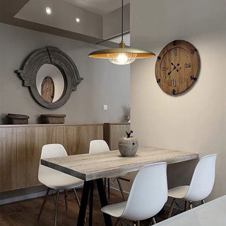 Arisha Suspension Ronde Moderne LED Luxe Métal, Or/Gris/Noir/Marron/Bois, Salon