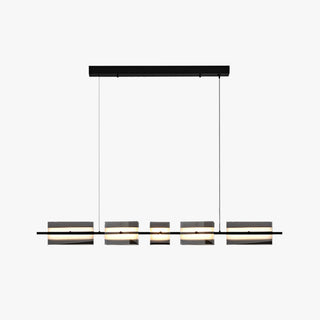 Arisha épuré et élégant Suspension Rectangulaire Moderne Noir Métal Salle à manger