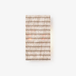 Travertine Ribbed Wall Sconce-Neutral Decor