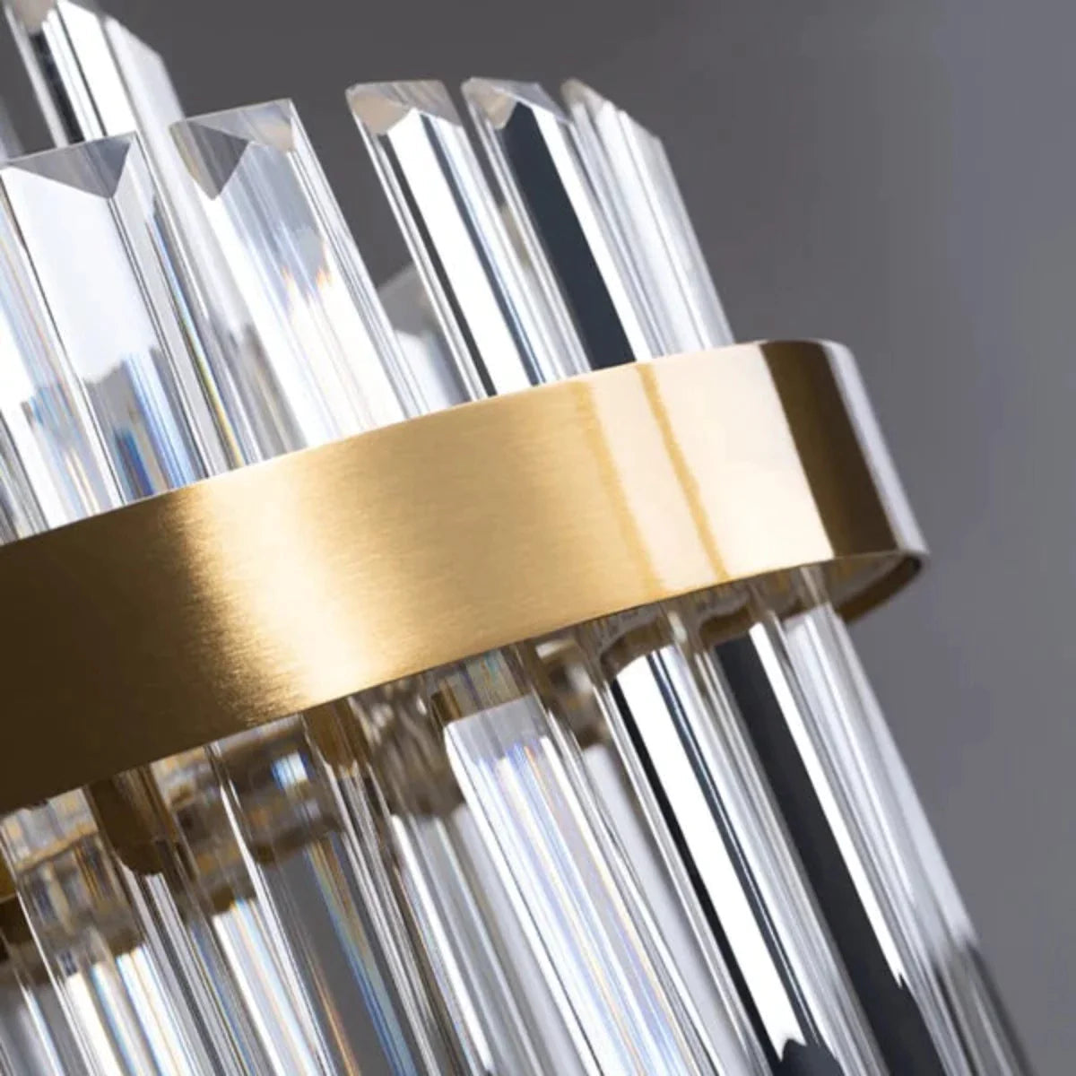 Kristy Design LED Luminaire Lustre Moderne Cristal Doré Salon