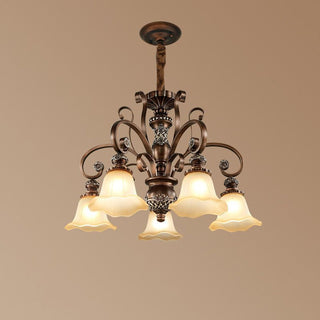Arisha Rétro Fleur Suspension Métal Verre Salon Chambre à Coucher