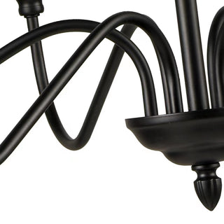 Silva Lustre Bougie LED Moderne, Métal, Noir,  Chambre à Coucher