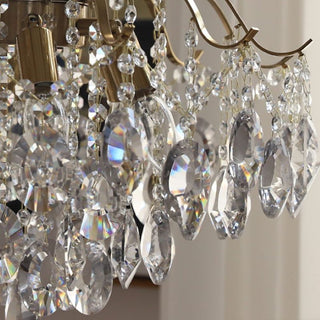Kristy Lustre Rétro en Cristal Verre Métal Salon