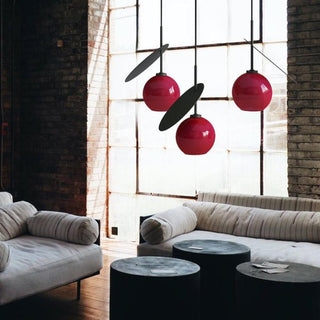 Valentina Suspension Cerise Design LED Métal/Verre Rouge/Noir/Blanc/Or Salon/Chambre