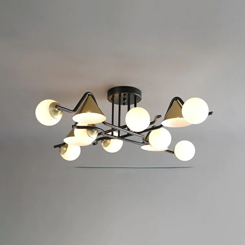Arisha Design LED Plafonnier Métal/Verre Salon/Chambre à Coucher