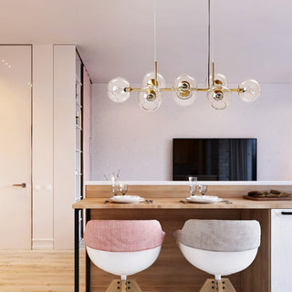Valentina Suspension Boule Moderne Métal/Verre Noir/Doré Salon
