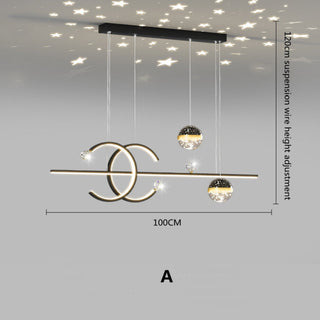 Arisha Luminaires Suspension d'Étoile LED Élegante Métal/Cristal Salon