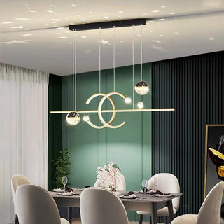 Arisha Suspension Linéaire Moderne Noir/Doré, Salon