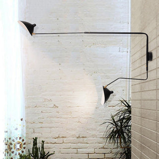 Arisha Simple LED Applique Murale Linéaire Industrielle 1/2 Lumières Métal Noir Salon/Chambre à Coucher