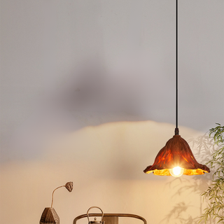 Ritta Art Feuille de Lotus LED Suspension Résine Salle à manger