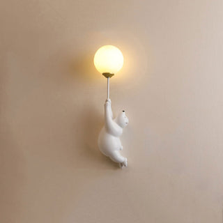 Evenel Bear Balloon Applique Murale Ours Ballon Moderne Animale. Blanc/Bleu/Rose. Salon-Luire
