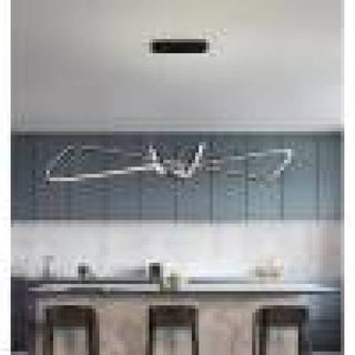 Arisha Suspension Minimalist Geometric Adjustable, Métal, Noir/Or, Salle à Manger