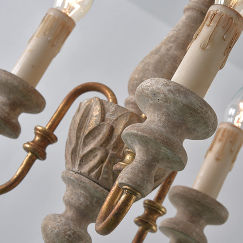 Silva Rustique Français Bois Lustre Salon Salle à Manger