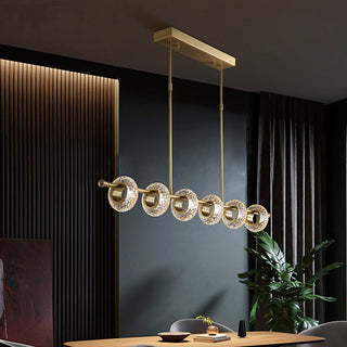 Kristy Luminaires Suspension Moderne LED Or Métal/Acrylique Salle à manger