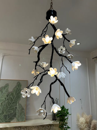 Lustra Lustre Noir Branche Fleur